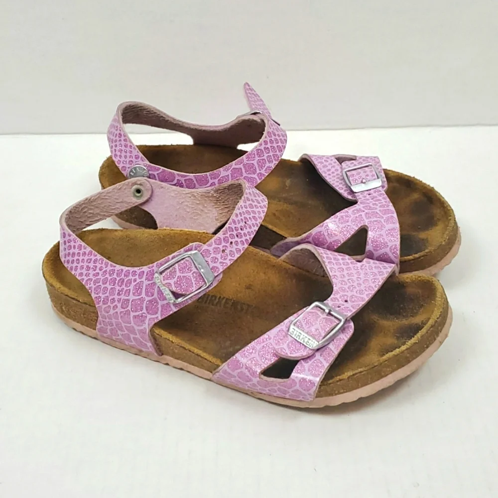 Birkenstock Girls Brown Sandals Ankle Strap Buckle Detail Size 34 Made in German